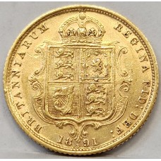 AUSTRALIA 1891 . HALF 1/2 SOVEREIGN . SYDNEY . GOLD